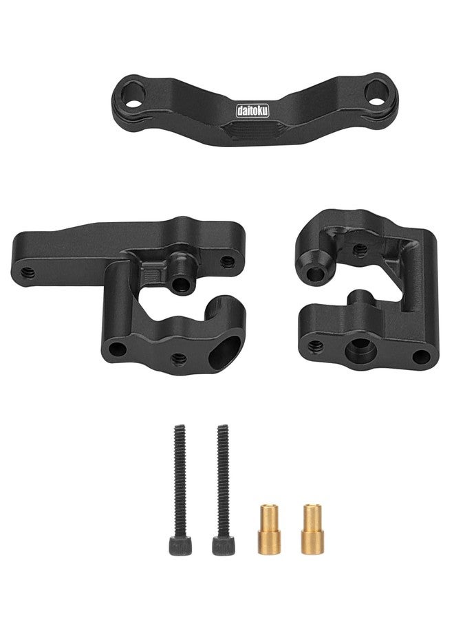 daitoku RC Steering Set Aluminum Upgrade Parts Steering Assembly for 1/18 Arrma Granite Typhon GROM 1/16 Mojave GROM 1/12 Losi Nascar RC Car (Black) - Image 1
